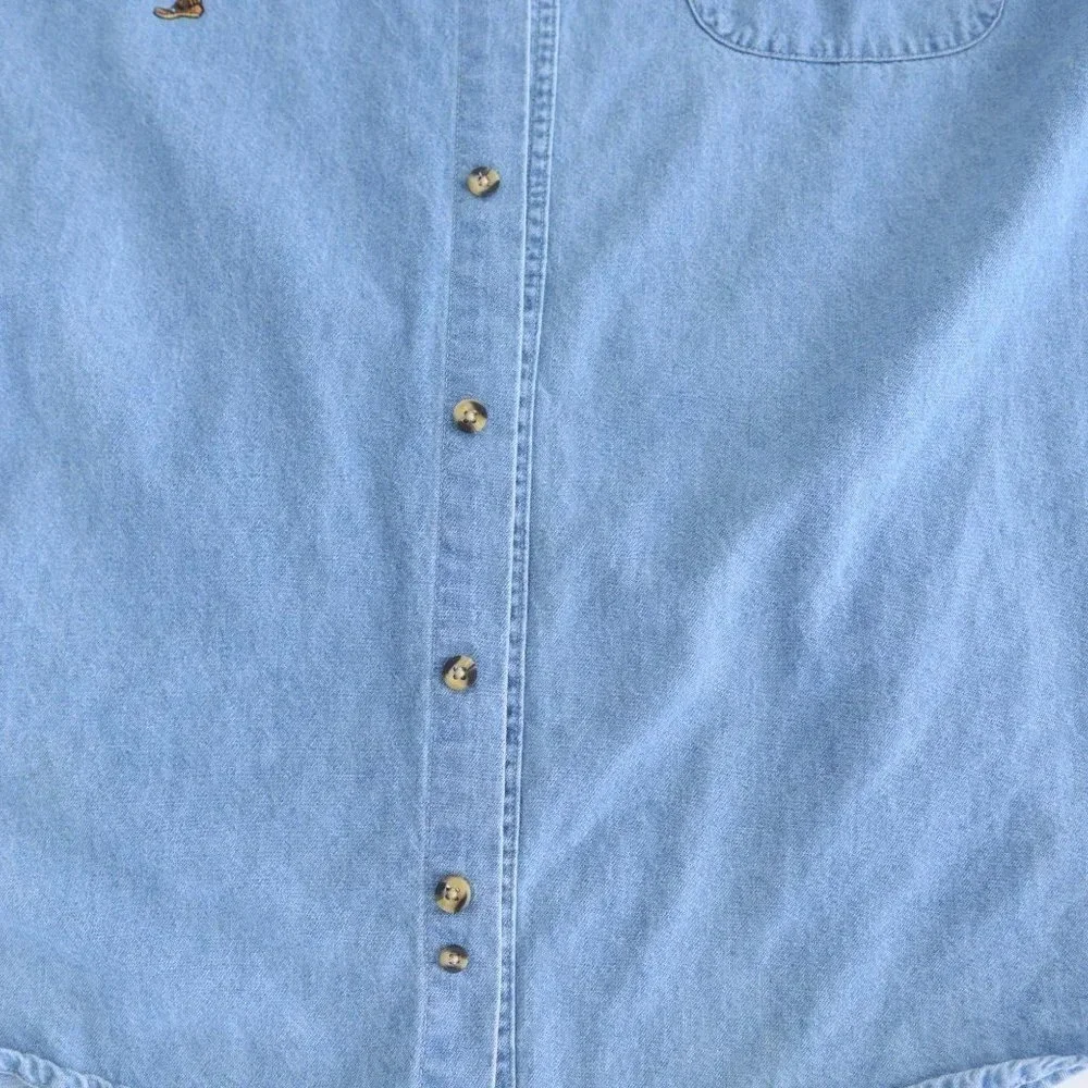 Vintage C  Port and Company 100% Cotton Grand Canyon Dancing Man Button Down - Picture 11 of 13